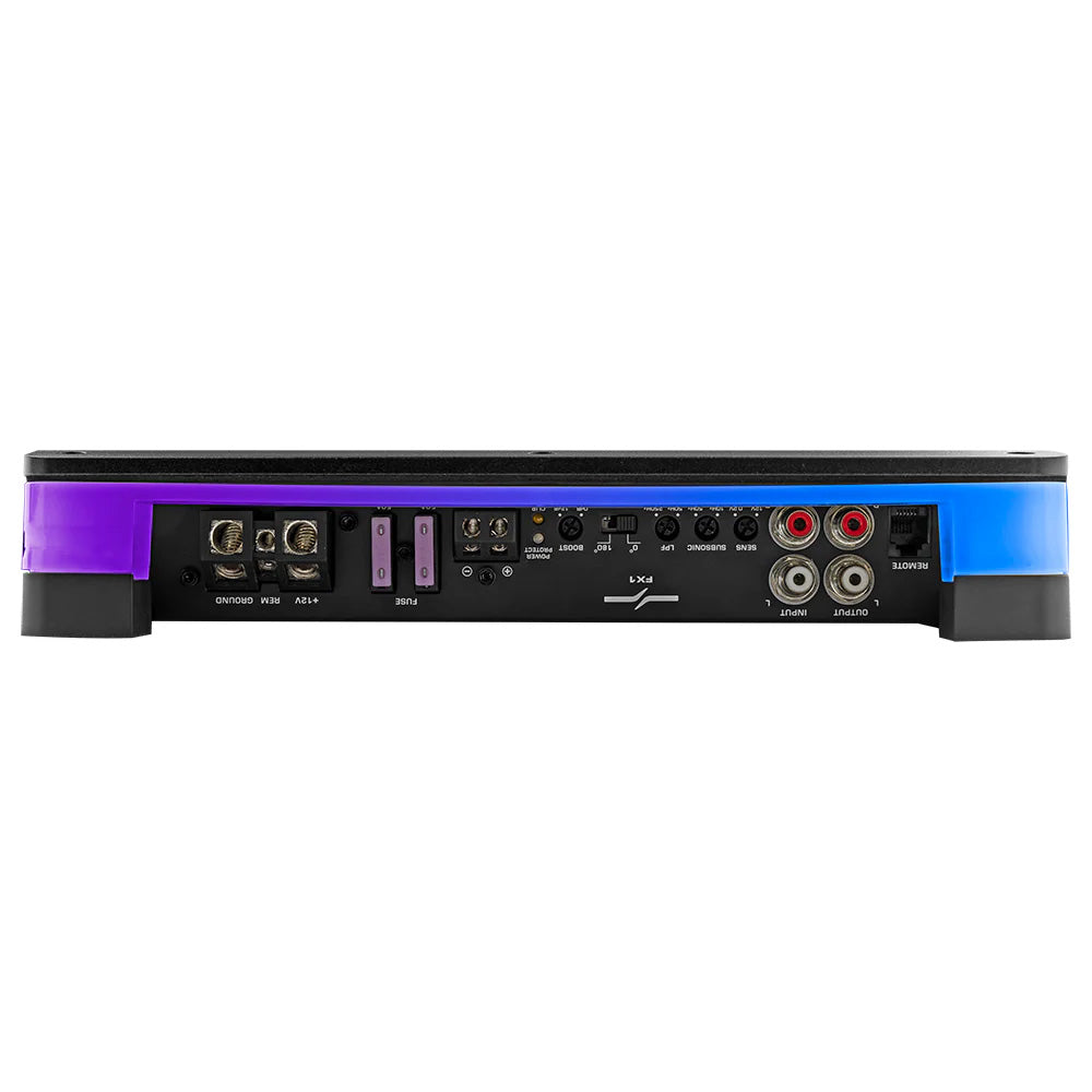 DS18 FlushSurface Mount 1Channel Monoblock Class D Amplifier wAcrylic Cover  1x900W RMS  1 Ohm FX1