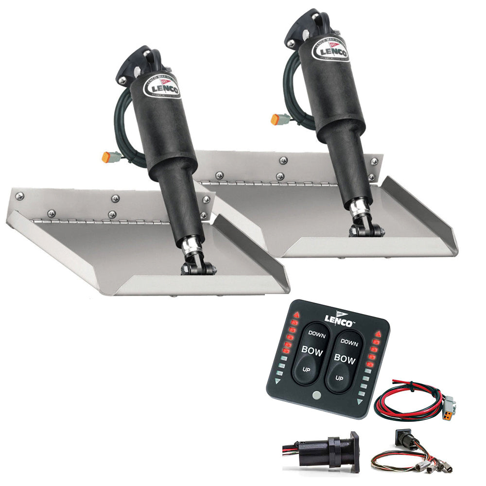 Lenco 12 x 18 Edgemount Trim Tab Kit wLED Indicator   Switch Kit 12V TT12X18EI