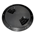 SeaDog QuarterTurn Textured Deck Plate wInternal Collar  Black  6 3363671
