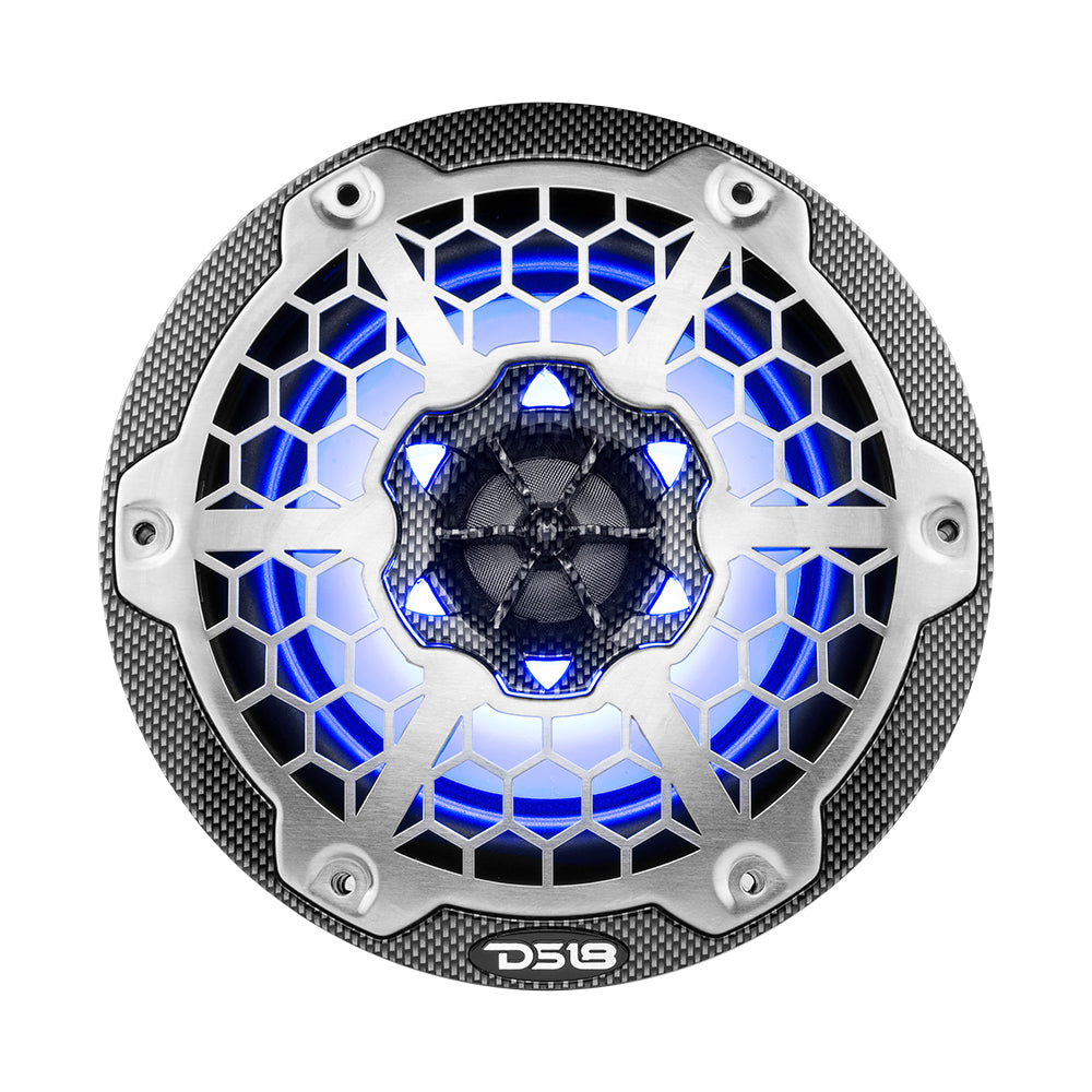 DS18 HYDRO 65 2Way Marine Speakers wRGB LED Lights 300W  Black Carbon Fiber CF65