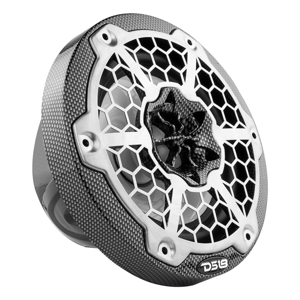 DS18 HYDRO 65 2Way Marine Speakers wRGB LED Lights 300W  Black Carbon Fiber CF65